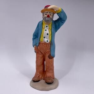 Flambro Emmett Kelly Jr Porcelain Clown Figurine Standing Hobo Sad Looking Out